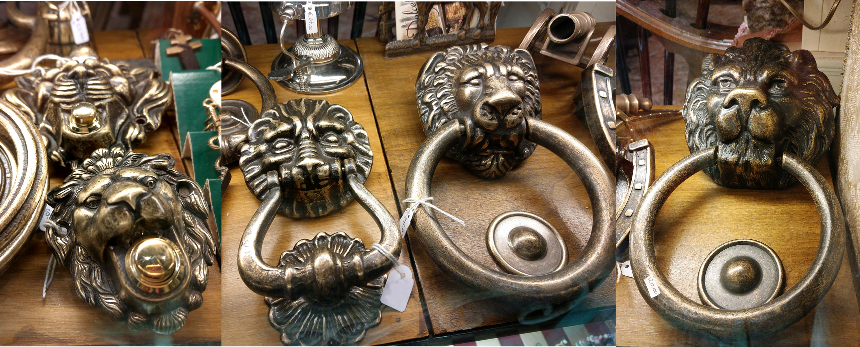 Bronze lion bells and door handles were found in a local shop which sold traditional Venetian ornaments.